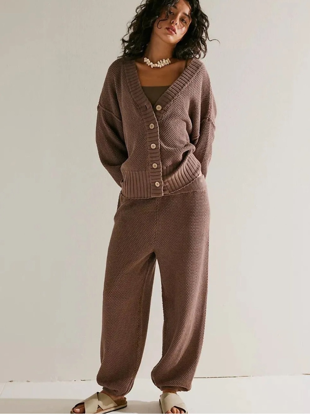 NWT Still in bag Free People Hailee Cardi Set Sz M- Brown- retail $128